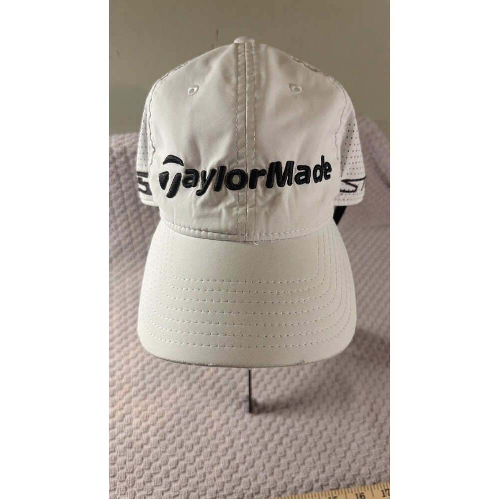 Taylor made TP5 Stealth Golf Hat Hook Loop Strap Cap Adult Size White Black